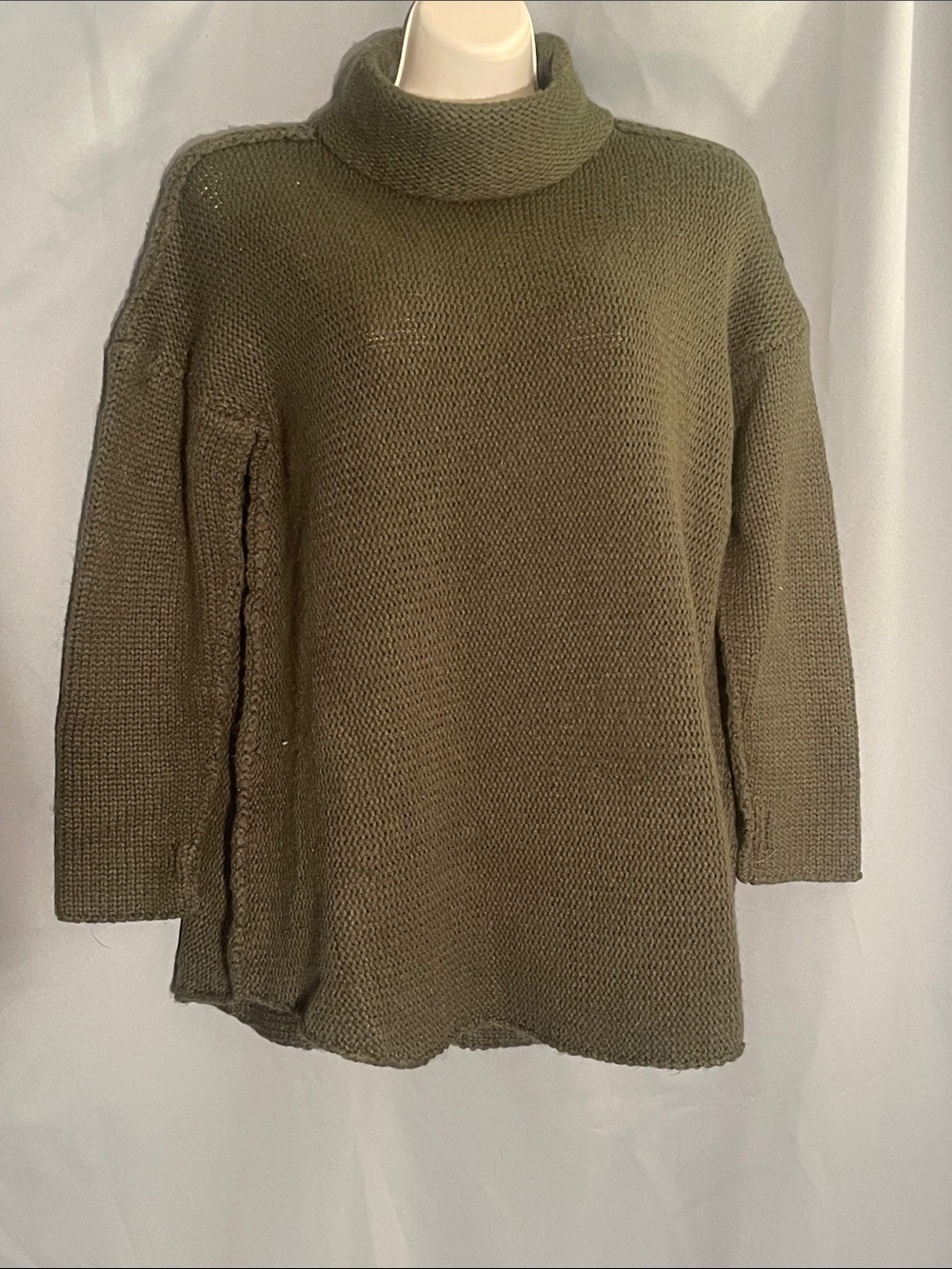 Cozy Olive Turtleneck Knit Sweater